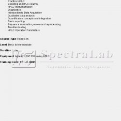 HPLC – Operation, Maintenance and Troubleshooting