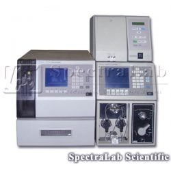 Waters HPLC system with 600 Quaternary Pump, 717 Plus Autosampler, 470 FL Detector and Degasser