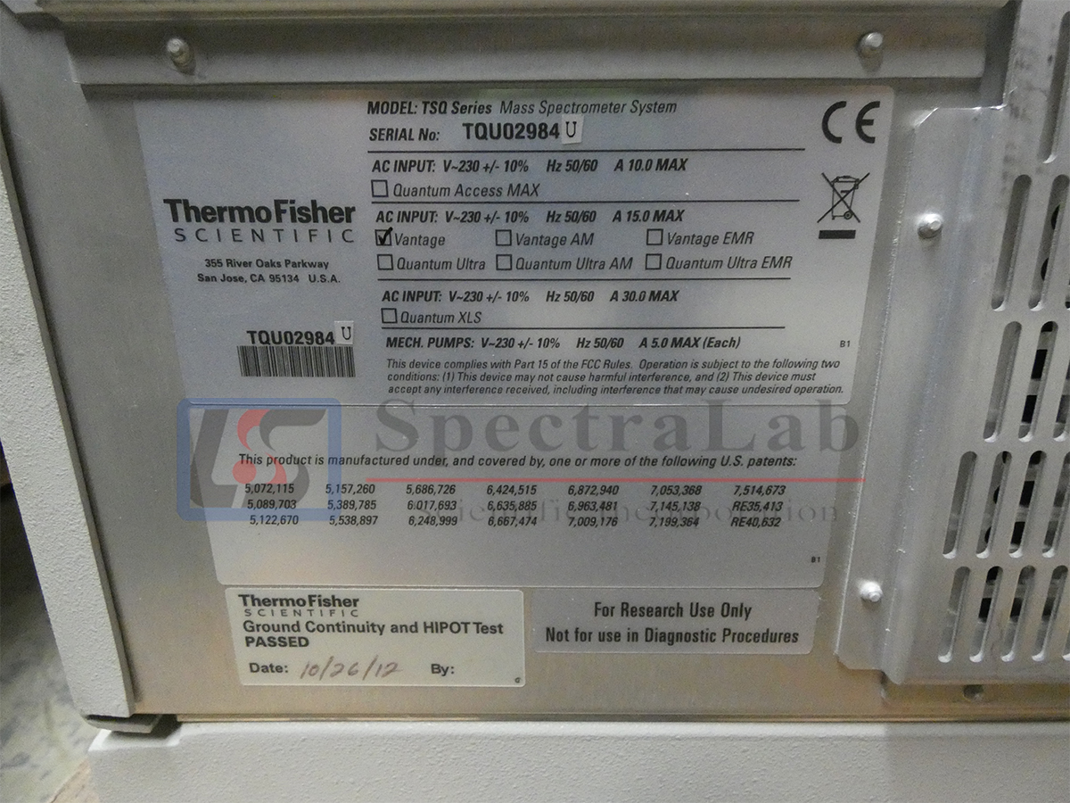 Thermo TSQ Vantage LC-MS/MS with Dionex UltiMate 3000 RS UHPLC and TLX ...